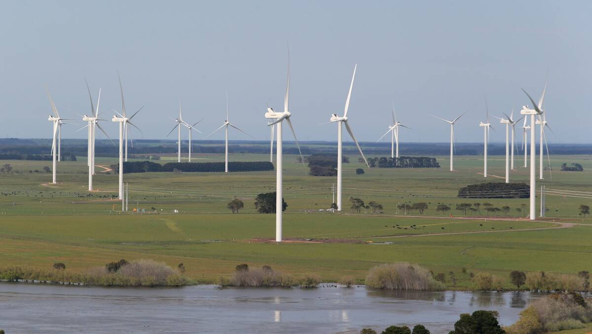 Wind farms like this one at Macarthur supplied up to 9 per cent of the state’s power needs last week. 
121015DW18 Picture: DAMIAN WHITE