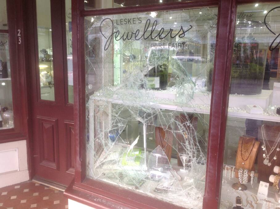 Leske’s Jewellers in Port Fairy was hit by burglars who stole a jewellery display. Picture: TIM AULD