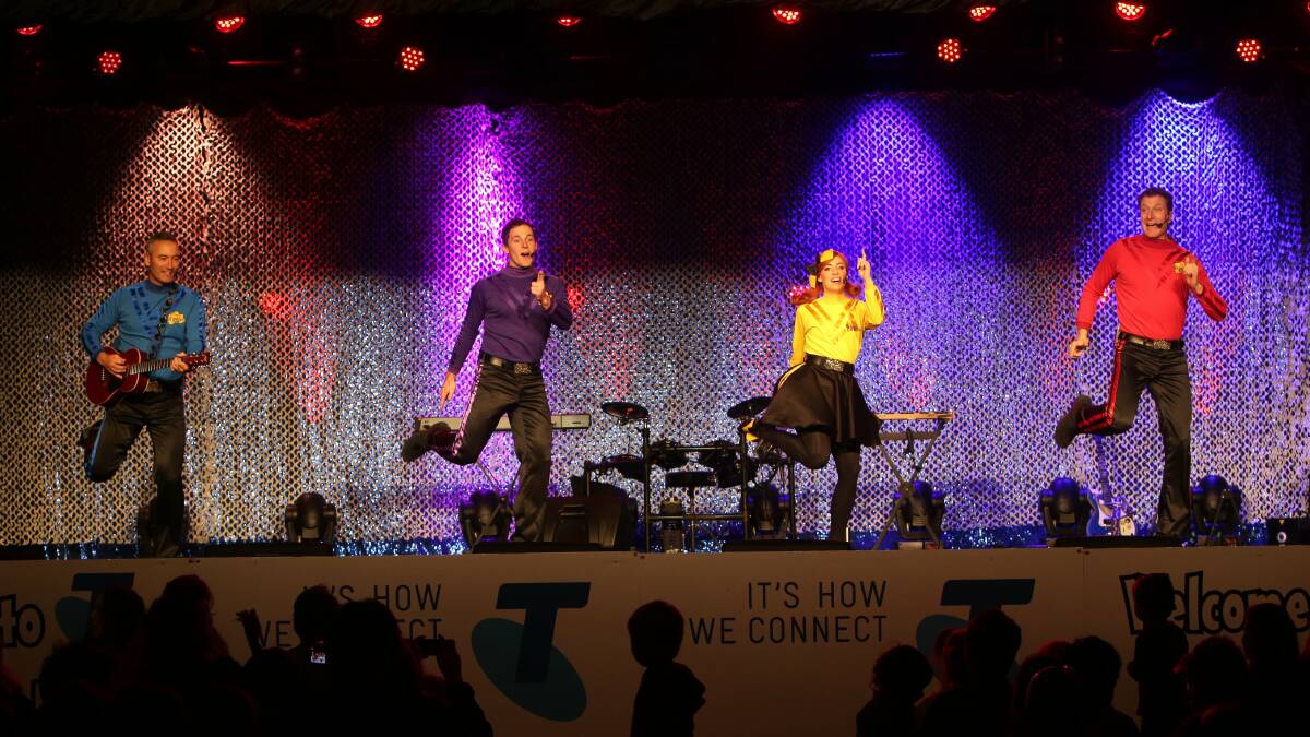 The Wiggles perform on stage at Fun4Kids.