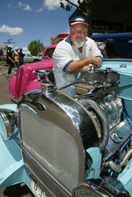 Des Pye of Macarthur with his 1929 Ford Roadster, on show with the West Street Rodders Club.