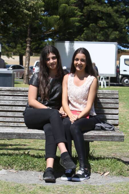 Cousins Mariana Retre, 15, and Madeline Pereira, 15, from Melbourne.  