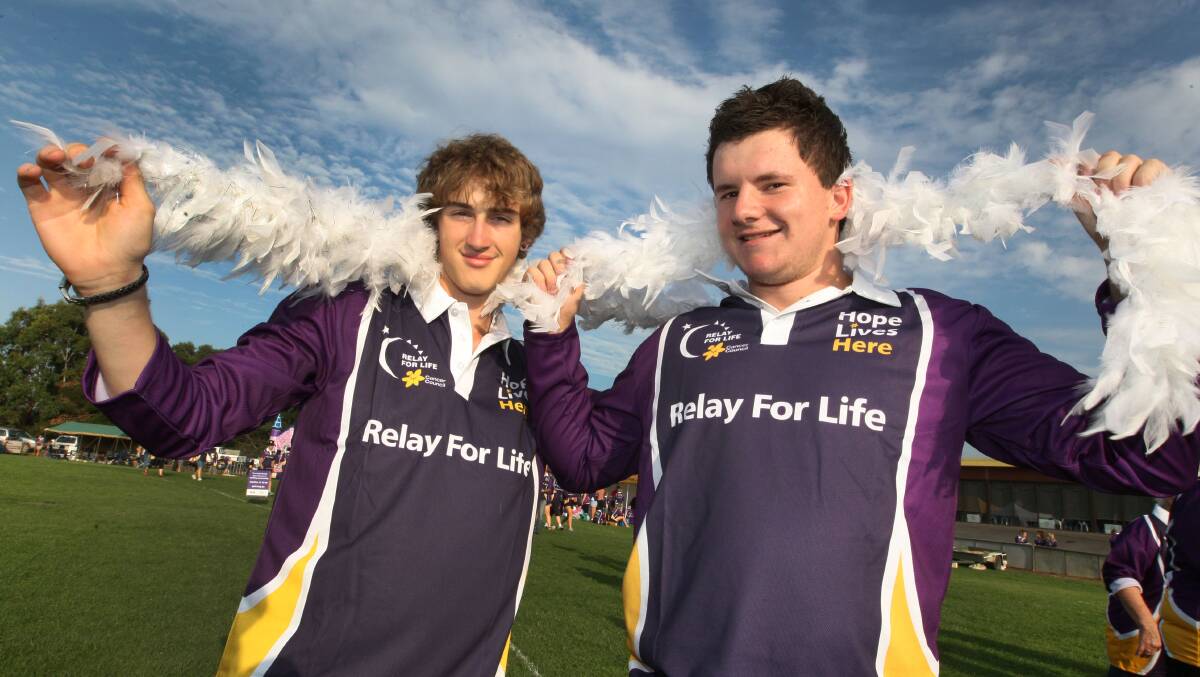 old Kyle Rethus, 18, from Cobden and Sam Bond, 17, from Cobden, members ofTeam Charity Chooks. 