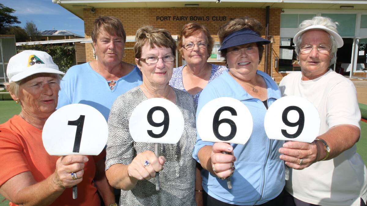 Port Fairy Gold members (from left) Patti Murray, Margaret Meade, Sue Gavin, Gill Phillips Lauris Blackmore and Kay Miller hope to help their club to its first premiership in 45 years.