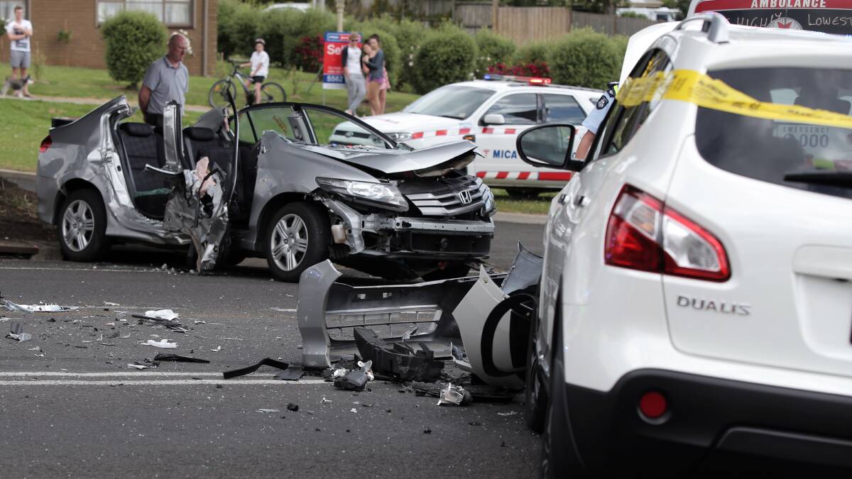 A Warrnambool woman died in hospital following a two-vehicle crash on Mortlake Road yesterday afternoon.  Picture: ROB GUNSTONE
