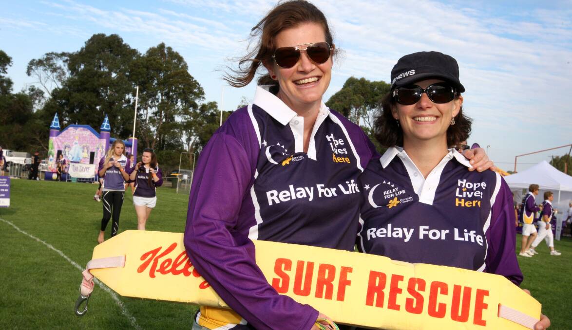 Bronwyn Rantall from Port Campbell and Sally Partridge from Port Campbell were walking for the Port Campbell SLSC team and Timboon P12 Team. 