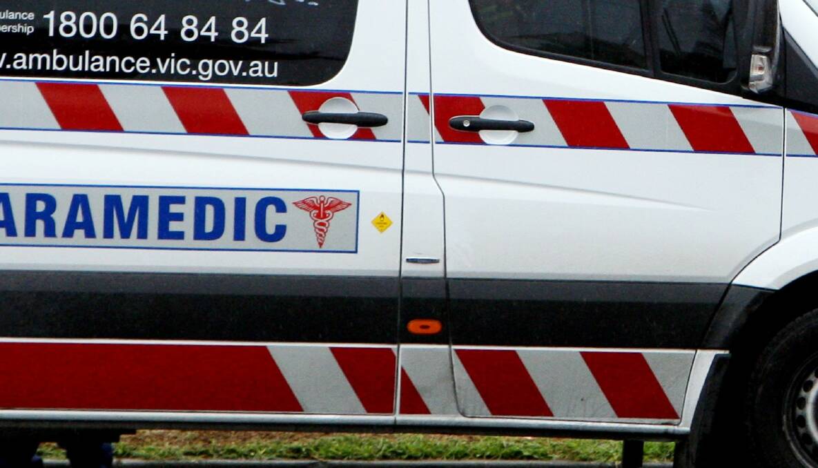 Emergency services were called to the farm on Hawks Nest Road between Colac and Camperdown after the accident about 5.30pm on Monday.