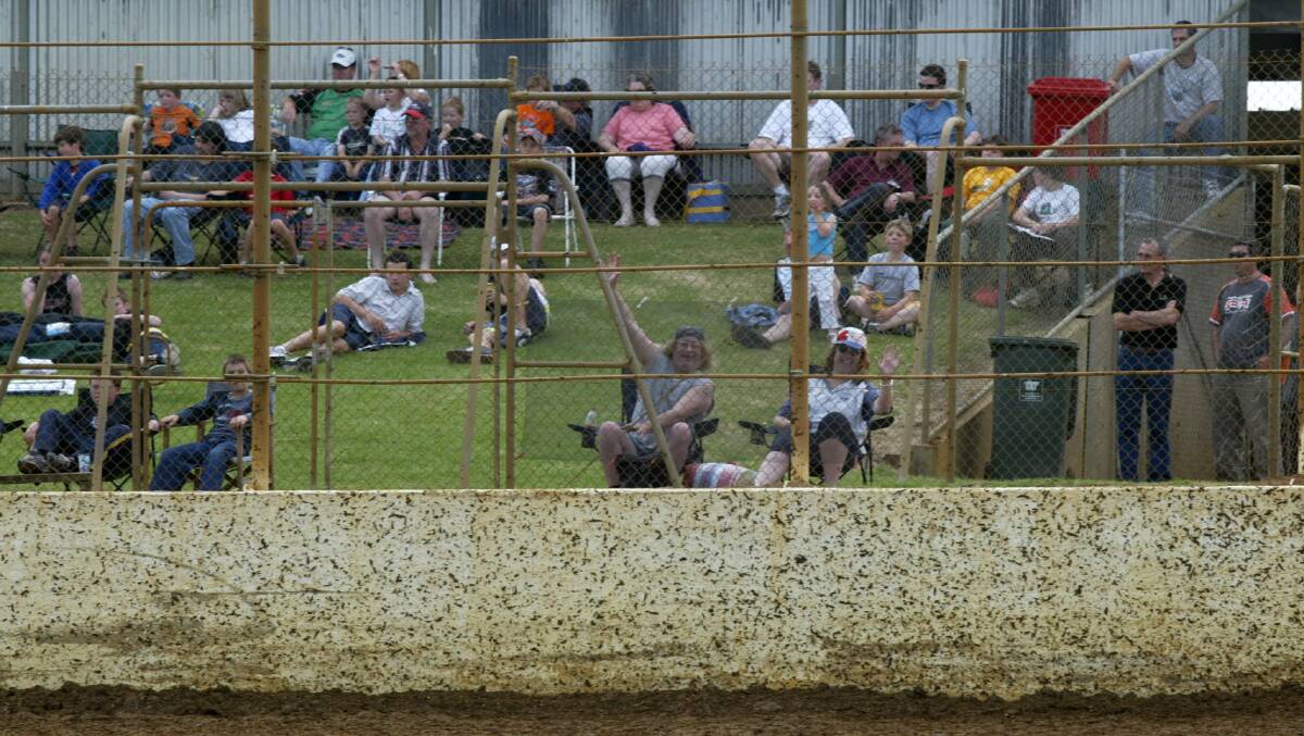 Fans with prime seats at Premier Speedway.