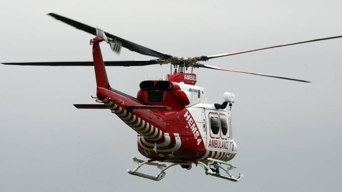 A 41-year-old man was flown to The Alfred Hospital on Thursday morning for treatment.
