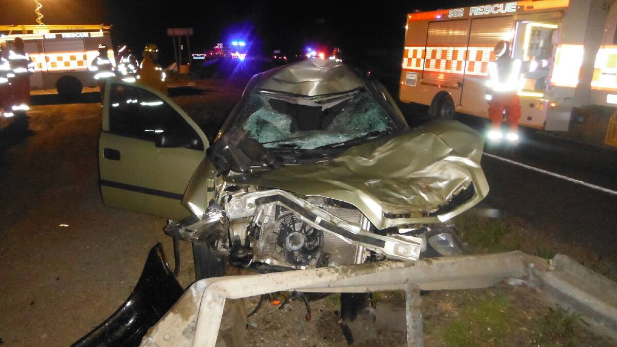 This vehicle was written off after hitting a cow on Friday night near Tower Hill.