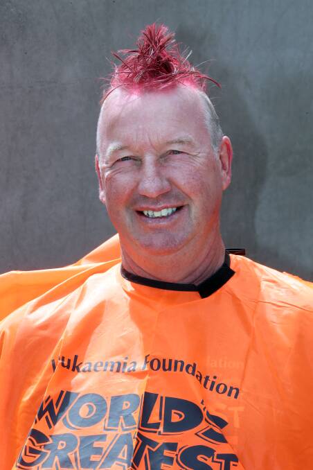 Peter had his head shaved and coloured. 