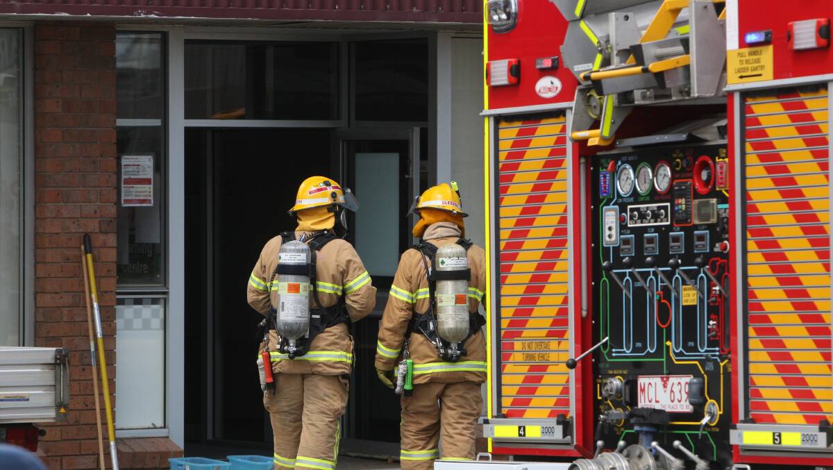 CFA attended a chemical spill at Coastal Tyres on the corner of Walsh Road and Raglan Parade. Picture: AARON SAWALL