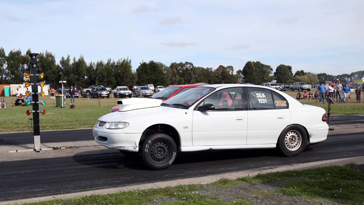 Brad Fletcher from Warrnambool in his VT Commodore.Picture: DAMIAN WHITE