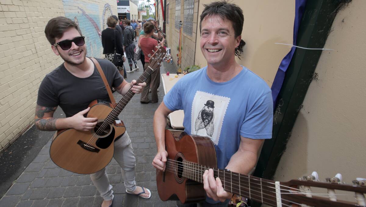 Local musicians Brady James and Dave Burgess each performed a set to entertain the Laneway Festival crowds.
