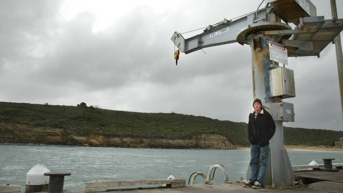 Port Campbell fisherman Mick Matthews at the town's jetty.