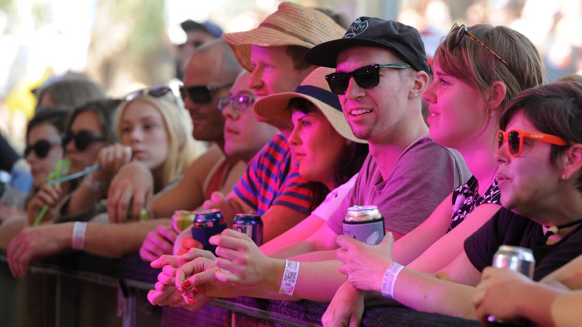 Punters enjoy an up-close view of the musical talent at Meredith.