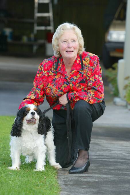 Joan Brown, 74, of Warrnambool is recovering after breast cancer, pictured with her King Charles spaniel Zac.