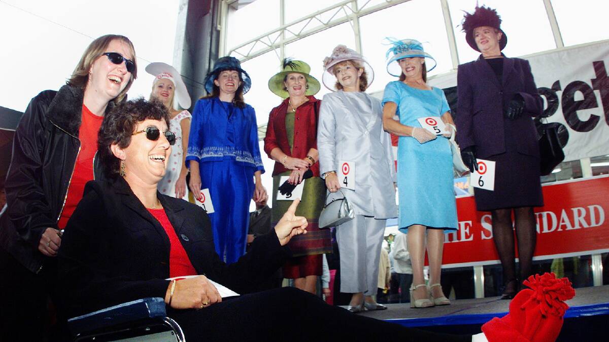 Contestants in the 2001 Fashions on the Field.