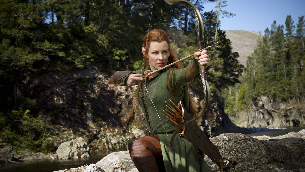 Evangeline Lilly plays wood elf Tauriel, a character not in the book. 