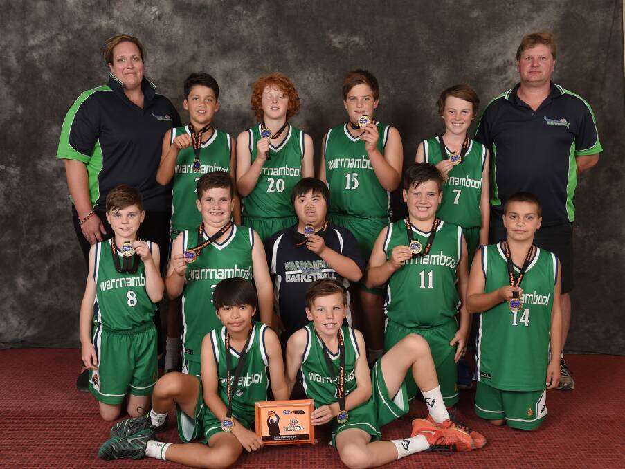 VICTORIOUS: The Warrnambool Seahawks under 12 boys' team took out division two at the Basketball Victoria under 12 country championships. Picture: Basketball Victoria