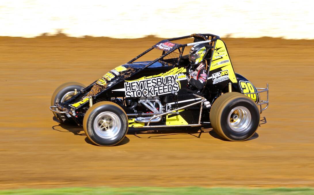 REVVING UP: Simpson driver Luke Weel is preparing for the Victorian Wingless Sprints title, which will be held at his home track this Saturday night. Picture: Geoff Rounds