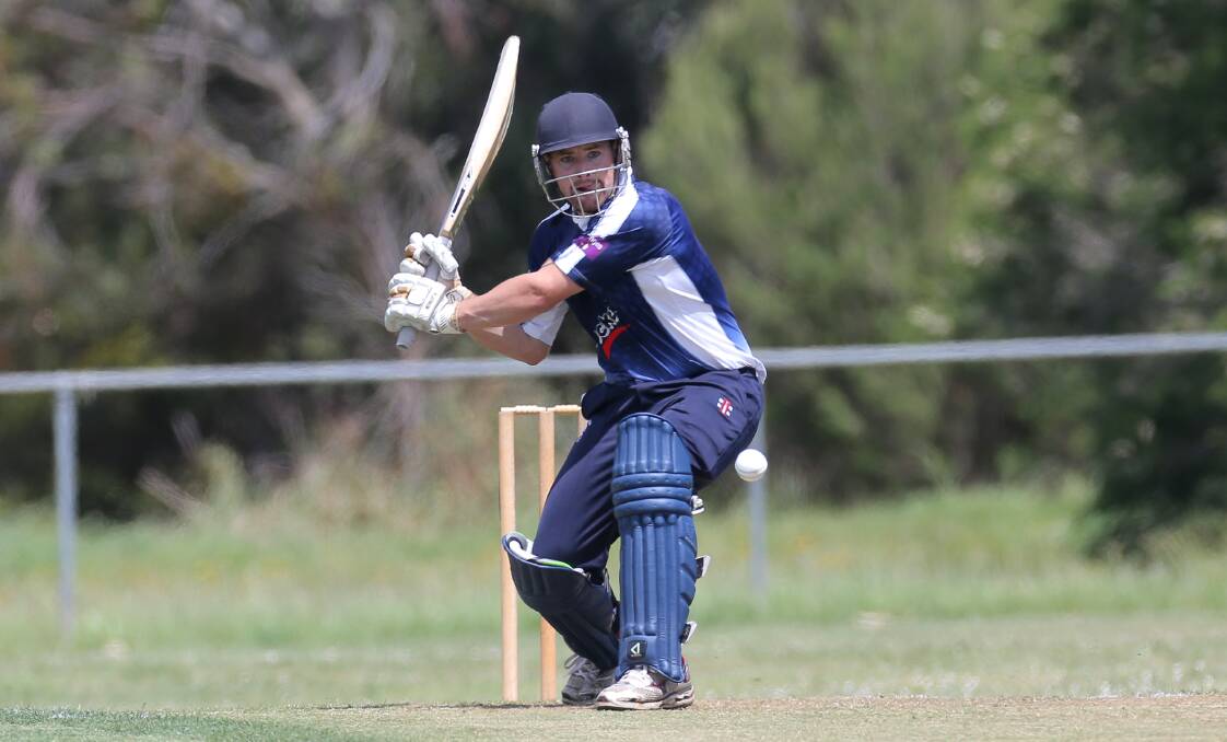 EYES ON THE BALL: Port Fairy's Aaron Williams, pictured lining up a shot against Brierly-Christ Church last season, has starred with the bat early.