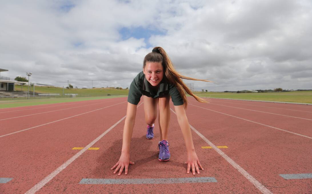 DISTANCE DREAM: Brauer College student Bonnie Williamson, 13, will head to Canada next year for a track and field tour. The 19-day tour will take in two athletics competitions, as well as sight-seeing. Picture: Vicky Hughson