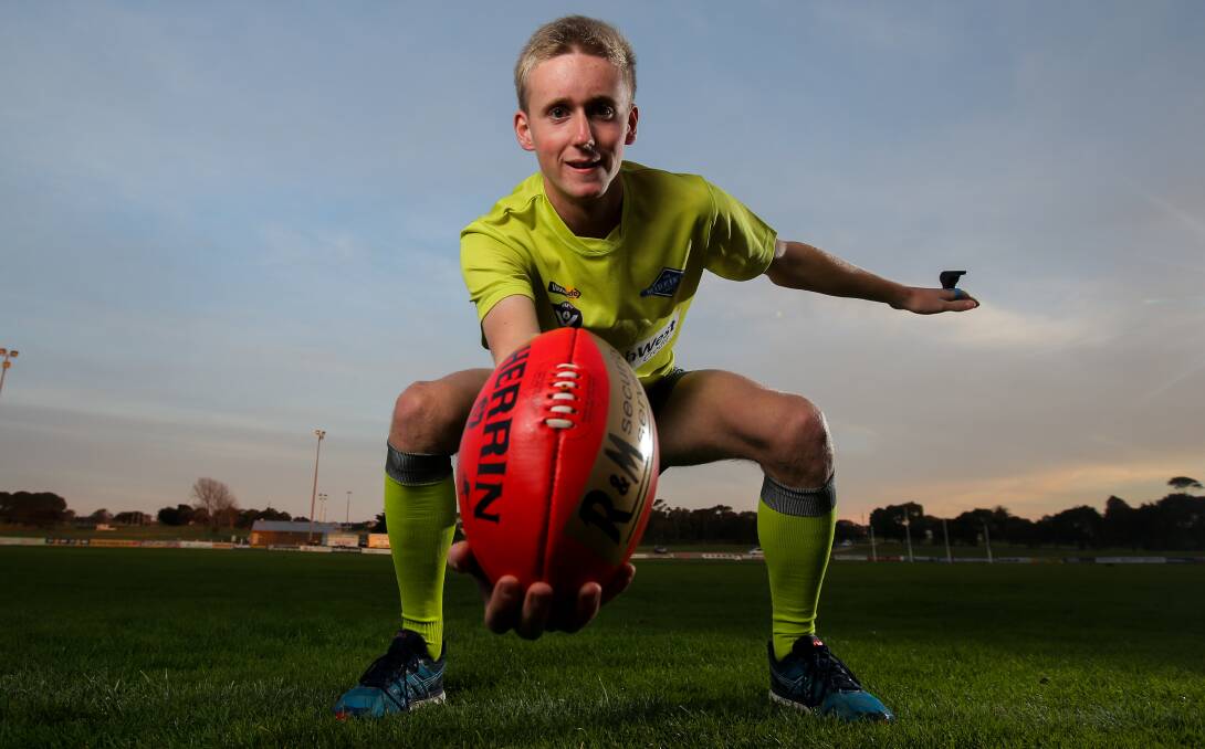 THROW IN: Warrnambool-based teen umpire James Rea will run the boundary at the MCG for a community championships clash this Saturday. Picture: Rob Gunstone