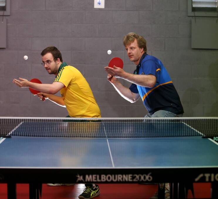 CELEBRATION: Warrnambool Table Tennis will mark 50 years in its stadium. Pictured is members Ben Taylor and Trevor McDowell. Picture: Amy Paton