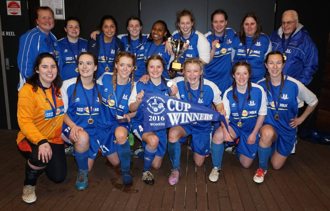 CHAMPIONS: Warrnambool Rangers' division one women's team took out the BDSA grand final in overtime on Saturday evening.