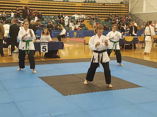 Competitors in action at the National All-Styles Karate championships.