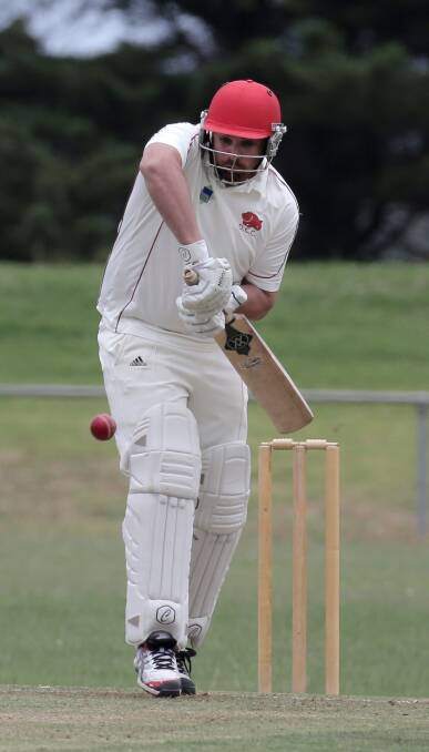 MATCH-WINNER: Dustin Drew, pictured in 2014, hit two sixes to secure a win for Dennington on Saturday.