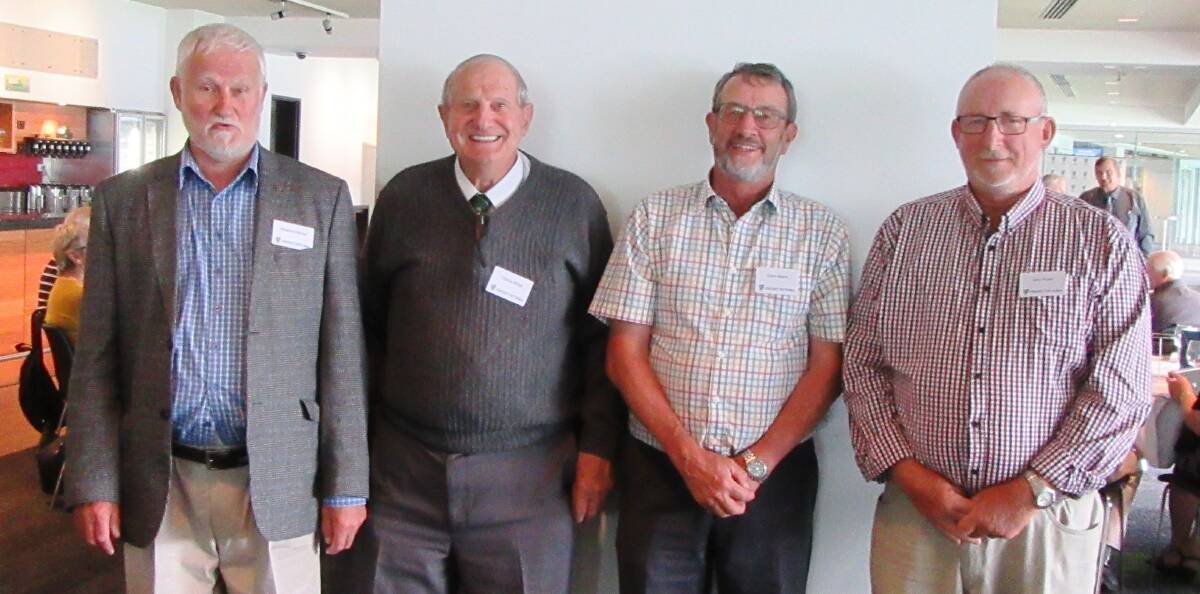 LONG-SERVING: Graeme Fischer, Charlie Rivett, John Royal and Grant Myers. Kelvin White (not pictured) also received a 50 Years' Service award.