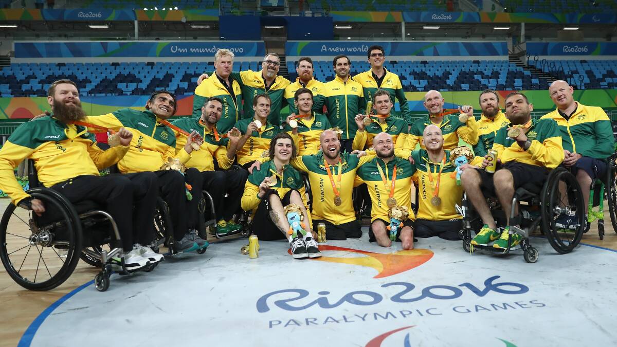 GOLDEN BOYS: Australia's gold medal-winning wheelchair rugby team, featuring Camperdown's Josh Hose. Picture: Getty Images