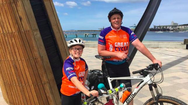Imogen Kuiper and her dad Andrew Kuiper have enjoyed riding around hilly Esperance.