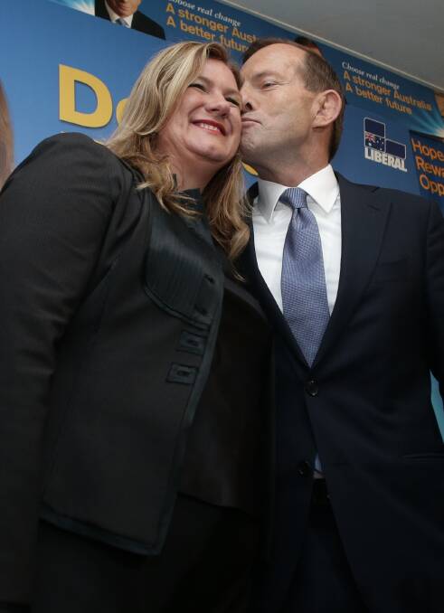 Donna Petrovich and Tony Abbott during the 2013 federal election