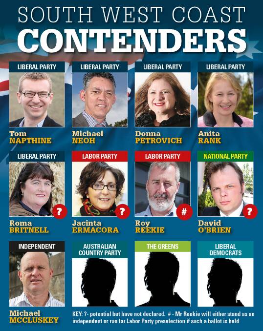 IN THE RUNNING: A number of contenders have emerged this week, vying for the soon-to-be vacated seat of South West Coast after Denis Napthine announced his retirement.  