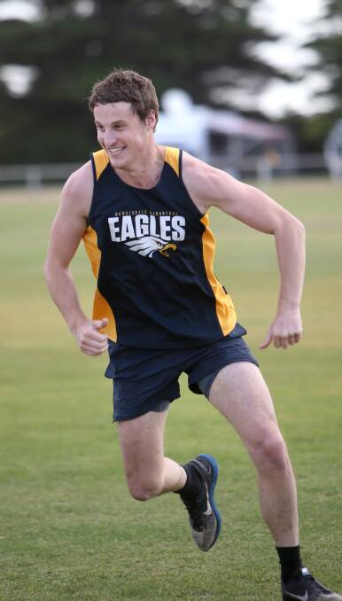 READY: Former Koroit player Alex White is enjoying pre-season with Hawkesdale-Macarthur. White is one of four big recruits for the Eagles.  Picture: Amy Paton 