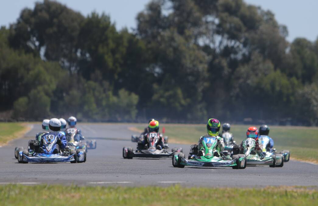 OFF AND RACING: Drivers in action at the Victorian Country Series at Cobden last year. They will be back this weekend for round one of the 2016 event. Picture: Amy Paton 