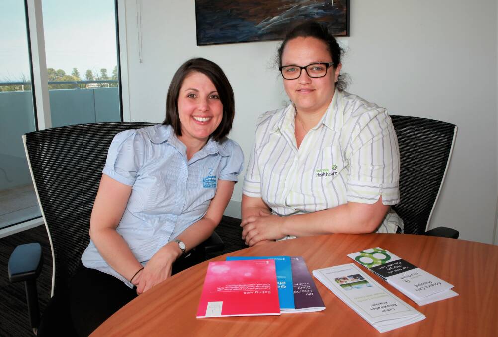 NETWORK: Linda Saunders from the Leukemia Foundation and South West Healthcare cancer link nurse Sharna Purcell have started a blood cancer support group. Picture: Anthony Brady  