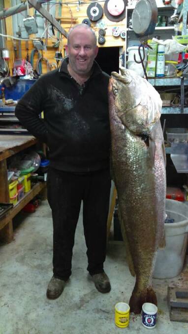 Neil Humphries and his big mulloway. 