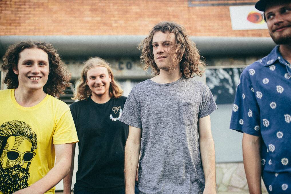 ON SONG: Tug members Jayden Hebbard, Edward Jacobs, Tim Bayne and Mitch Peters. The band will play in Warrnambool this weekend. 