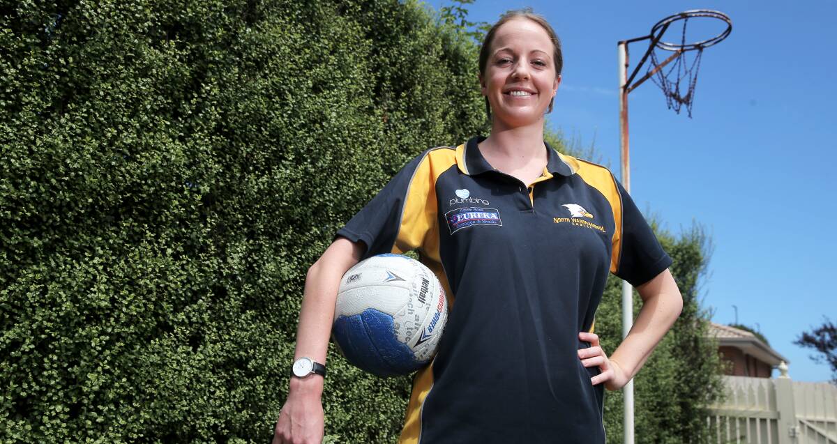 EAGLE RETURNS: Star goal shooter Laura Blackburn is coming back to play for North Warrnambool Eagles in 2016 after a year away from the game. Picture: Anthony Brady 