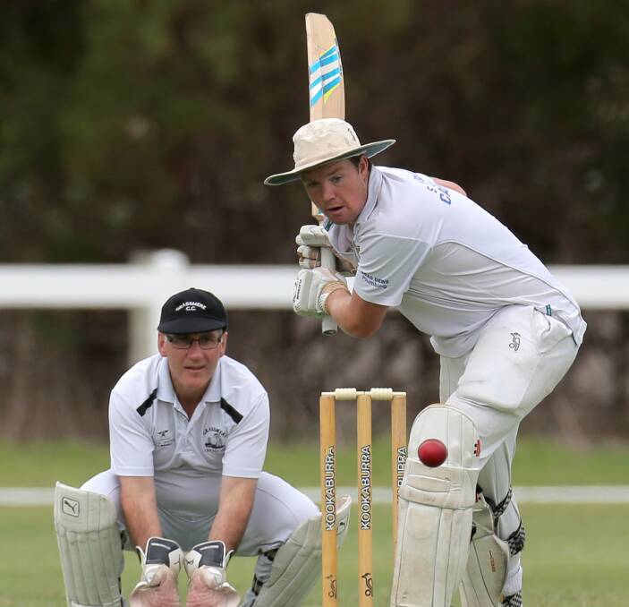 EYE ON THE BALL: Chris Bant in action during the Grassmere Cricket Association grand final last season. He has made the move to Allansford and started well with a score of 38 in his first game against Brierly-Christ Church. 