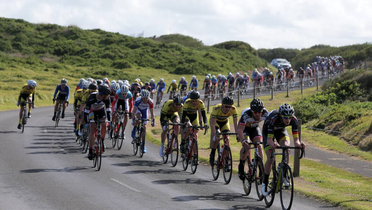 Cyclists in last year's Tour of The Great south Coast final stage in Port Fairy. Picture: Rob Gunstone