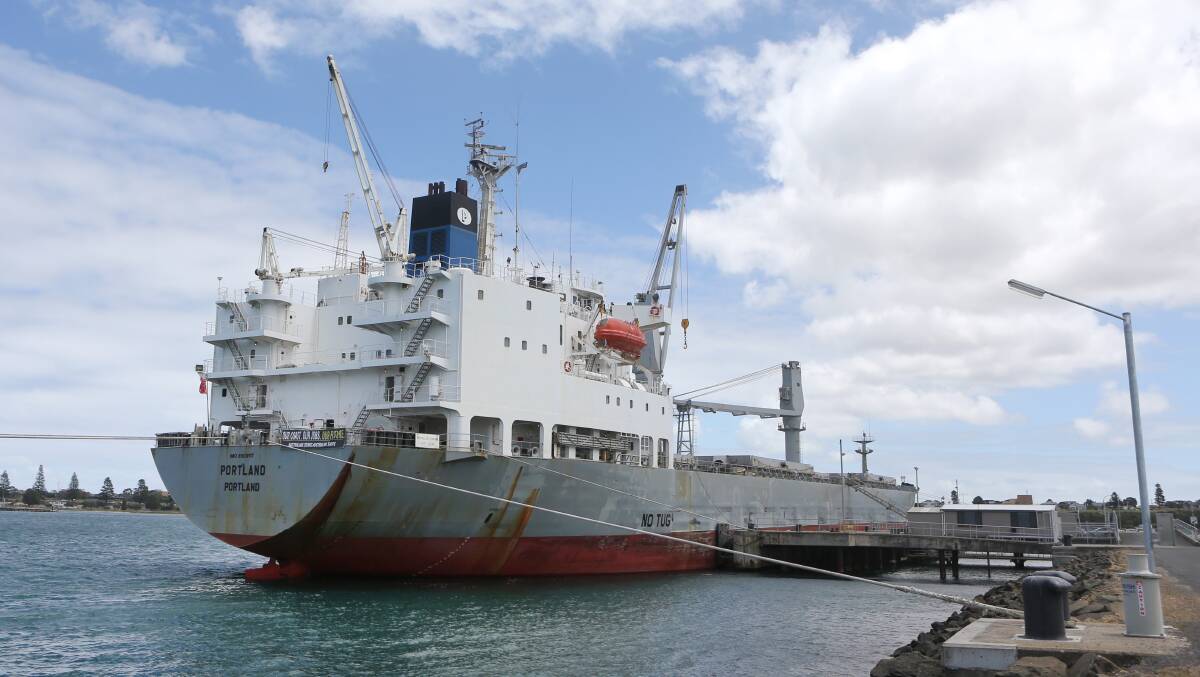 The MV Portland remains in the city's port despite the Fair Work Commission ordering its crew back to work last week. A sailor says 40 jobs could be lost if the planned sale of the ship goes ahead. Picture: Amy Paton