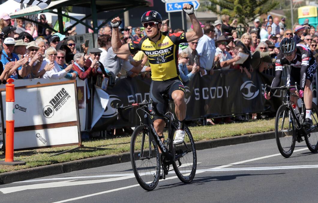 WINNER: South Australian Scott Sunderland pulled off a stunning final sprint to take out the 100th Melbourne to Warrnambool Cycling Classic on Saturday. Picture: Rob Gunstone 