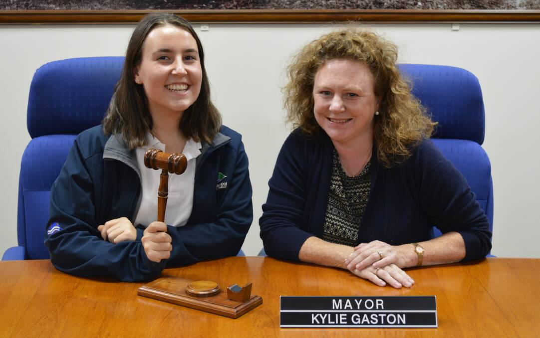 Newley elected youth mayor Gabby Good with Warrnambool City Council mayor Kylie Gaston. 