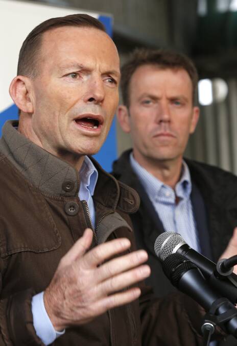 Prime Minister Tony Abbott and Wannon MP Dan Tehan. 