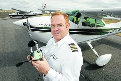Air Warrnambool pilot Tony Franc has had an emergency services communication radio installed in his Cessna 182 to provide aerial support for fiefighters in the south-west. 120208DW01 Picture: DAMIAN WHITE