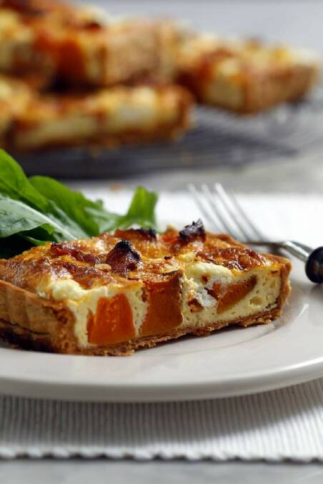 Tarts and quiches are a great pot luck option <a href="http://www.goodfood.com.au/good-food/cook/recipe/pumpkin-and-goats-cheese-tart-20121123-29ukl.html"><b>(recipe here).</b></a> Photo: Quentin Jones
